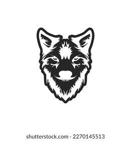 Stylish black and white wolf logo perfect for branding your business!