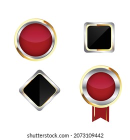 Stylish blank luxury badges  golden and silver color