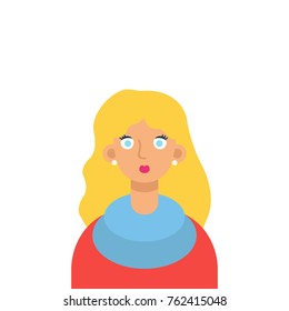 stylish blonde on a white background
