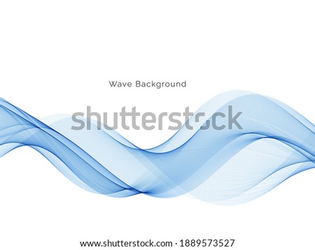 Stylish blue abstract wave design vector