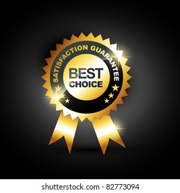 stylish blue best choice label sign