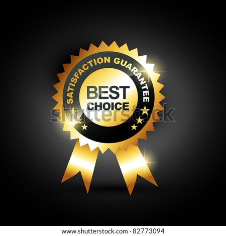 stylish blue best choice label sign