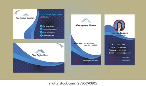 Stylish Blue and Black Modern Business Card design, perfect for professionals seeking a sleek, contemporary look for their branding and networking needs.