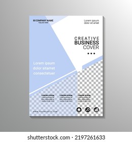stylish blue business cover print template
