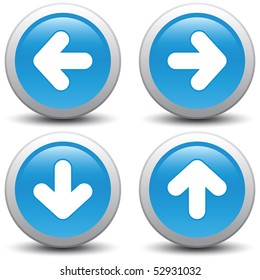 Stylish blue buttons. Vector illustration, easy to edit and modify.