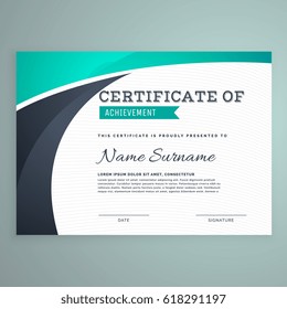 stylish blue certificate design template