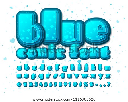 Stylish Blue Comic Font On White Stock Vector Royalty Free