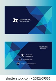 Stylish blue elegant business card vector design
