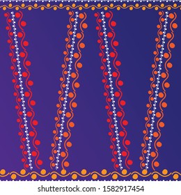 Stylish blue gradient background with hand drawn curvy dotted lines. Pattern can be used for fabric print, background, wallpaper, banner, wrapping paper and web page backdrop
