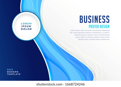 stylish blue modern busienss presentation template design