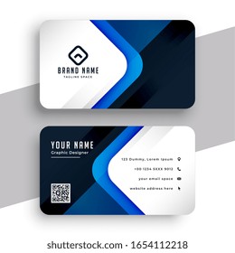 stylish blue modern professional business card template