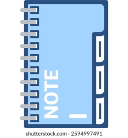 Stylish blue notebook featuring spiral binding and tab dividers for easy note-taking and organization Great for school and office supplies