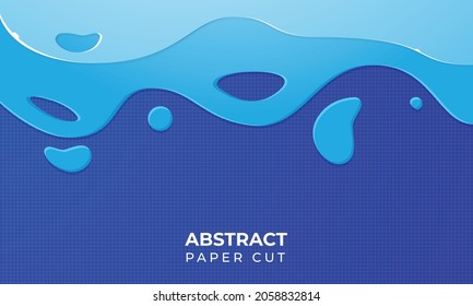 Stylish blue papercut background design 