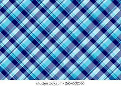 Stylish blue plaid background. Abstract seamless tartan pattern. Modern textile or fabric design. Use for backdrops, wrapping paper, or website design.