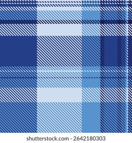 Stylish blue plaid pattern.  Perfect for textile design, fashion, or website backgrounds.  Subtle diagonal lines create visual texture and depth.  Evokes feelings of calmness and sophistication.
