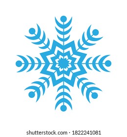 
Elegante copo de nieve azul aislado en un fondo blanco. Elementos de decoración invernal para postales, papel envolvente, banner, revista y más. Ilustración vectorial de existencias para la decoración y el diseño