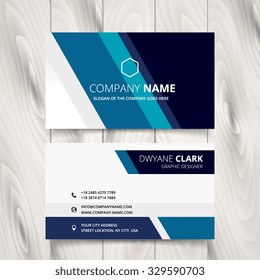 Stylish Blue Stripe Vector Business Card Design