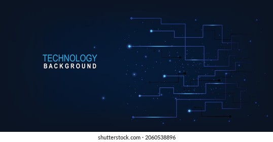 Elegante línea de circuito de tecnología azul.Diseño gráfico digital de conexión de tecnología.Ilustración vectorial.