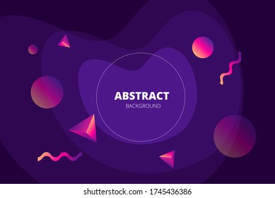 Stylish blue vector background with bright geometric shapes