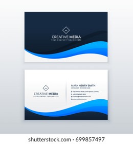 Stylish Blue Wave Business Card Vector Design