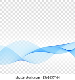 Stylish blue wave vector transparent elegant background