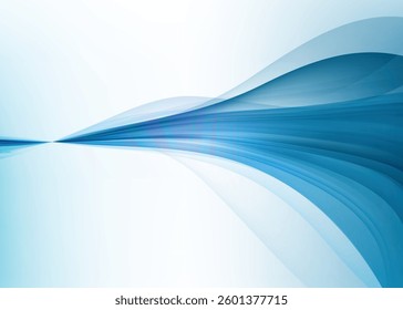 Stylish blue wavy background. Dynamic blue abstract background smooth flowing lines subtle gradients. Suitable for modern designs, technology concepts and digital presentations. Vector illustration.