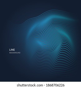 Stilvolle blaue Linien abstraktes Hintergrunddesign. - Vektorgrafik.
