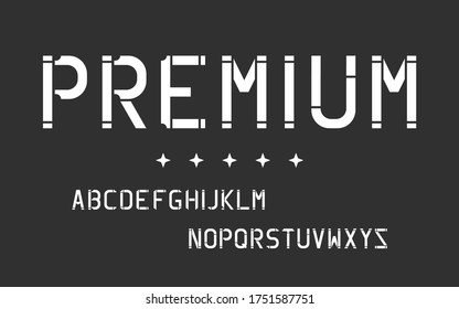 Stylish bold font, uppercase letters vintage design vector illustration