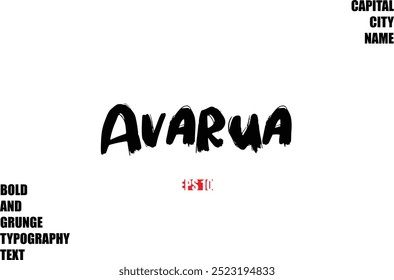 En negrita con estilo Texto áspero del grunge Tipografía Nombre de la ciudad Avarua
