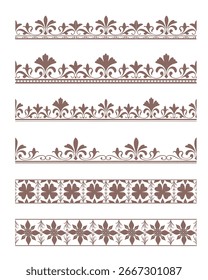 Stylish botanical frame border text box outline design artwork set