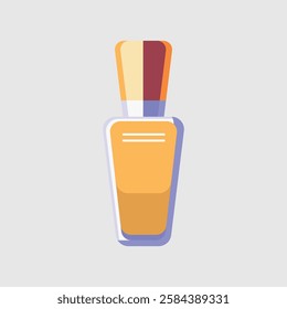 Stylish bottle of nail polish. Vector on a gray background