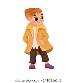 Stylish Boy Character Wear Fashion Apparel and Clothes Vector Illustration