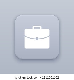 Stylish briefcase button, best vector on a gray background