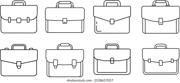 Stylish Briefcase Icons Minimalist Vector Art for Professional Use
