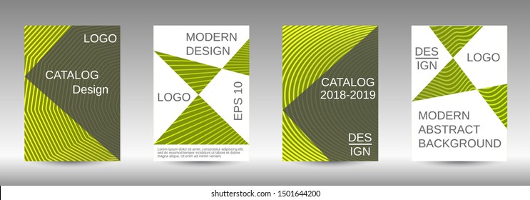Stylish brochure design template set.  Abstract cover. Positive design template. Creative backgrounds with abstract gradient linear waves to create a fashionable  banner, poster.