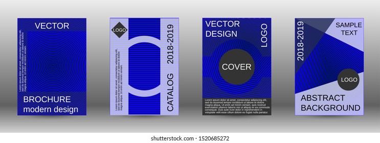 Stylish brochure design template set.  Abstract cover. Positive design template. Creative backgrounds with abstract gradient linear waves to create a fashionable  banner, poster.