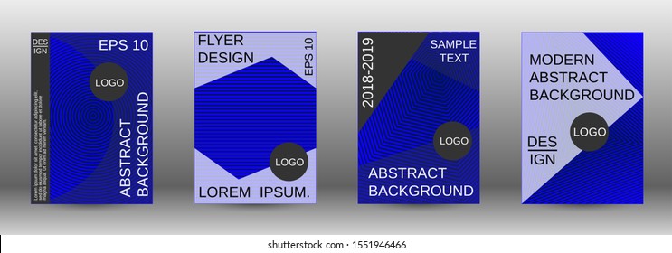 Stylish brochure design template set.  Abstract cover. Positive design template. Creative backgrounds with abstract gradient linear waves to create a fashionable  banner, poster.