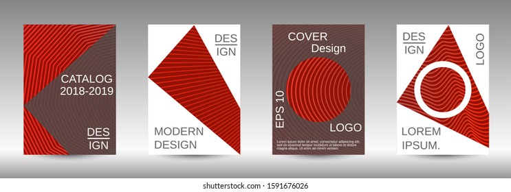 Stylish brochure design template set.  Abstract cover. Positive design template. Creative backgrounds with abstract gradient linear waves to create a fashionable  banner, poster.