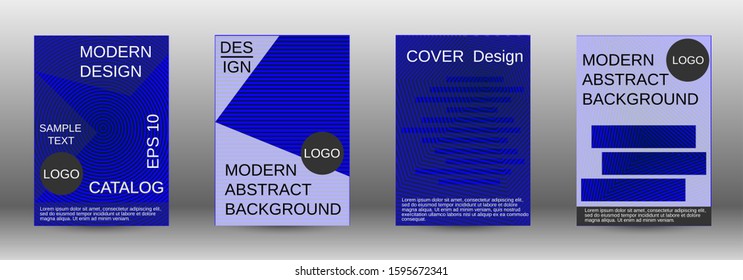 Stylish brochure design template set.  Abstract cover. Positive design template. Creative backgrounds with abstract gradient linear waves to create a fashionable  banner, poster.