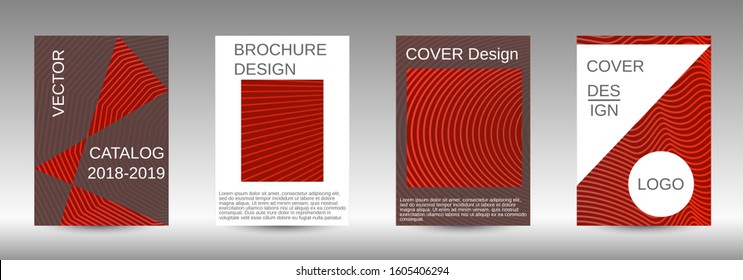 Stylish brochure design template set.  Abstract cover. Positive design template. Creative backgrounds with abstract gradient linear waves to create a fashionable  banner, poster.