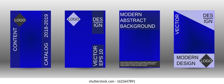 Stylish brochure design template set.  Abstract cover. Positive design template. Creative backgrounds with abstract gradient linear waves to create a fashionable  banner, poster.