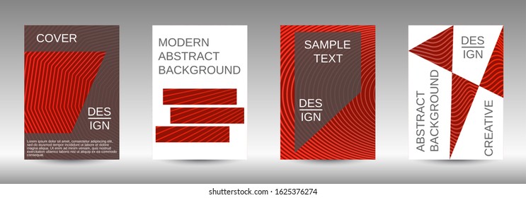 Stylish brochure design template set.  Abstract cover. Positive design template. Creative backgrounds with abstract gradient linear waves to create a fashionable  banner, poster.