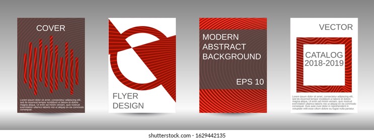 Stylish brochure design template set.  Abstract cover. Positive design template. Creative backgrounds with abstract gradient linear waves to create a fashionable  banner, poster.