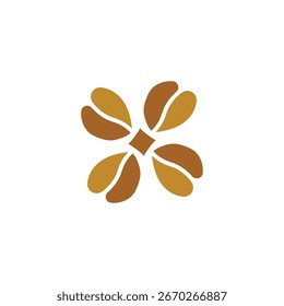 Stylish brown coffee beans logo design.  Simple yet elegant.