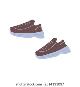 Stylish brown running shoes showcased on a clean white background in a minimalist design