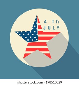 Stylish brown sticky with star design in American Flag color for 4th of July Independence Day celebrations. 