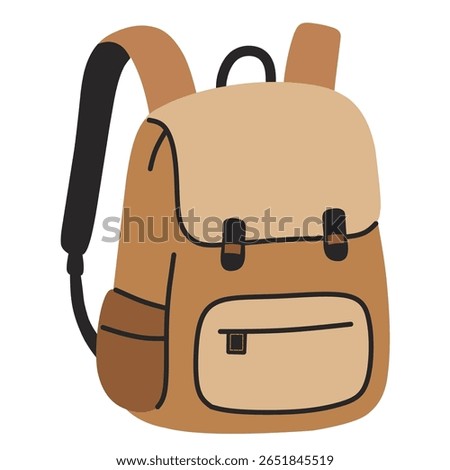 A stylish brown travel backpack. Great for hiking, backpacking, student travel, or outdoor adventures.