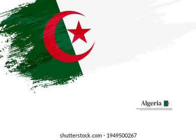 Stylish brush flag of Algeria. Happy independence day of Algeria with grungy flag background