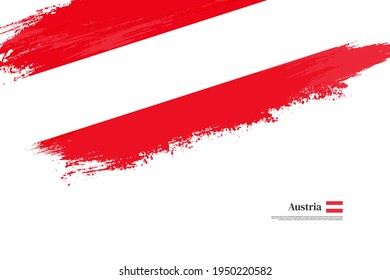 Stylish brush flag of Austria. Happy national day of Austria with grungy flag background