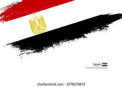 Stylish brush flag of Egypt. Happy revolution day of Egypt with grungy flag background